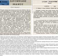 Люциан Желиговский, Zapomnianae prawdy (Забытые истины) - тутэйшыя