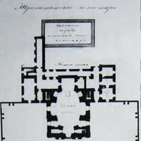 Выява плана першага паверха касцёла Святой Барбары i кляштару трынітарыяў з абмерных чарцяжоў. Апублiкавана - Marcin Zglinski Koscioly i klasztory rzymskokatolickie dawnego wojewodztwa brzeskolitewskiego. Czesc 5. Tom 1. — Krakow, 2013.