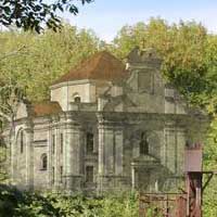 Берасце. Графiчная рэканструкцыя касцёла Звеставання найсвяцейшай Дзеве Марыі кляштару брыгiтак. Выгляд y першай палове XIXст. да перабудовы пад казармы гарнiзона фартэыi. 3D мадэль, арыгiнальныя фота, фотамантаж by A. Nevar. 2019г.