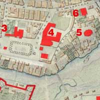 Сумяшчэнне мапы 1823г. з пазначэннем былых кляштараў сярэднявечнага горада i сучаснага спадарожнiкавага здымка. Чырвоным пазначаны:
1. Былы Кляштар бернардынак з касцёлам Беззаганнага Зачацця Найсвяцейшай Панны Марыі
2. Былы кляштар бернардынцаў з касцёлам Яна Хрысціцеля і Св. Ганны
3. Былы кляштар аўгустынаў з касцёлам Святой Тройцы
4. Былая калегiя езуiтаў з касцёлам Пана Езуса і Святога Казіміра
5. Былая катэдральная Свята-Мікалаеўская царква
6. Былы кляштар базылiянаў з царквой Святых Пятра i Паўла.
7. Былы кляштар дамініканаў з касцёлам Святой Сафіі
Фотамантаж by A. Nevar 2019г.