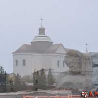 Берасце. Графiчная рэканструкцыя касцела Пана Езуса і Святога Казіміра калегii езуiтаў. Гiпатэтычны выгляд на перыяд сярэдзiны XVIIIст. 3D Мадэль, арыгiнальныя фота, фотамантаж - by A. Nevar 2019г.