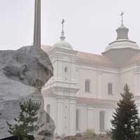 Берасце. Графiчная рэканструкцыя касцела Пана Езуса і Святога Казіміра калегii езуiтаў. Гiпатэтычны выгляд на перыяд сярэдзiны XVIIIст. 3D Мадэль, арыгiнальныя фота, фотамантаж - by A. Nevar 2019г.