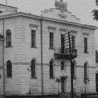 Берасце. Выява былога касцела i корпуса калегii езуiтаў, перабудаваных пасля 1837г. на патрэбы ваеннага ведамства. Фота мiжваеннага перыяду II Рэчы Паспалiтай да 1939г. Крынiца - IS PAN R0000020219 