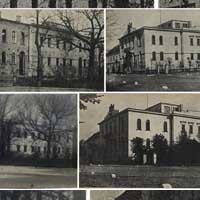 Берасце. Выява былога касцела i корпуса калегii езуiтаў, перабудаваных пасля 1837г. на патрэбы ваеннага ведамства. Фотакалаж з выяў часоў мiжваеннага перыяду II Рэчы Паспалiтай 1925-1930-я гг. Крынiца фота - выданне Budownictwo wojskowe, iнтэрнэт-аукцыёну ebay de