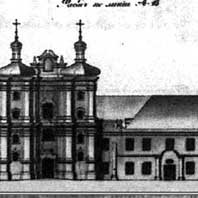 Берасце. Касцёл Беззаганнага Зачацця Найсвяцейшай Панны Марыі кляштару бэрнардынак. Абмерныя чарцяжы 1830г. Галоўны фасад (РДВГА). Апублiкавана - Cлюнькова И.Н. - Монастыри восточной и западной традиций. Наследие архитектуры Беларуси - М.:Прогресс-Традиция-2002г. -236стр. Электронны рэсурс - http://orda.of.by/.lib/slyunkova/mvizt/236 