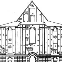 Выява галоўнага фасад царквы Святых Пятра i Паўла кляштару базылiянаў. Незакончаны выгляд на пачатак XIXст. Апублiкавана - Страчаная спадчына / Т. В. Габрусь, А. М. Кулагін, Ю. У. Чантурыя, М. А. Ткачоў: Уклад. Т. В. Габрусь. — Мн.: Беларусь, 2003.— 351 с.: іл. ISBN 985-01-0415-5