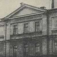 Выява былой Петрапаўлаўскай царквы, перабудаванай на афiцэрскае казiно (будынак афiцэрскiх сходаў), атрымаўшы пазней назву Белы Палац. Фота 1930-х гг. Крынiца - Budownictwo wojskowe. 1936г.