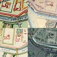 Выявы былога кляштара аўгустынаў з касцёлам Святой Тройцы, перабудаванага з 1833г. на камiтэт інжынераў фартэцыi на мапах 1840г., 1856г., 1859г. (на аснове мапы 1847г.) i 1861г. З поўначы пазначаны спачатку праектуемая, а з 1851г. будуемая Свята-Мiкалаеўская гарнiзонная царква.
Фотамантаж by A. Nevar 2019г.