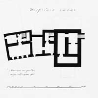 Берасце. Выява касцёла Св. Тройцы i кляштара аўгустынцаў з абмерных чарцяжоў 1830г. План цокальнага паверха. Крынiца - абмерныя чарцяжы РДГА, Фонд 349. Галоўнае ваенна-тэхнiчнае упраўленне. Опiс 4. Справа 144. План Аўгустынскага кляштара, Апублiкавана - сайт IBREST.RU