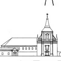 Берасце. Выява касцёла Св. Тройцы i кляштара аўгустынцаў з абмерных чарцяжоў РДГА 1830г. Апублiкавана - А. М. Кулагiн - Каталiцкя храмы Беларусi Выдавецтва Беларуская энцыклапедыя імя П. Броўкі, 2008. 488 с.: іл., старонка 392