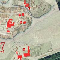 Сумяшчэнне мапы 1823г. з пазначэннем былых кляштараў сярэднявечнага горада i сучаснага спадарожнiкавага здымка.. Чырвоным пазначаны:
1. Былы Кляштар бернардынак з касцёлам Беззаганнага Зачацця Найсвяцейшай Панны Марыі
2. Былы кляштар бернардынцаў з касцёлам Яна Хрысціцеля і Св. Ганны
3. Былы кляштар аўгустынаў з касцёлам Святой Тройцы
4. Былая калегiя езуiтаў з касцёлам Пана Езуса і Святога Казіміра
5. Былая катэдральная Свята-Мікалаеўская царква
6. Былы кляштар базылiянаў з царквой Святых Пятра i Паўла.
7. Былы кляштар дамініканаў з касцёлам Святой Сафіі
Фотамантаж by A. Nevar 2019г.