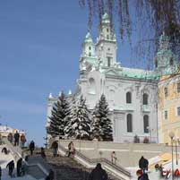 Пiнск. Графiчная рэканструкцыя касцёла св. Станiслава былога комплексу калегii езуiтаў. 3D мадэль, фотамантаж - А.Невар 2015г.