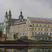 Пiнск. Графiчная рэканструкцыя касцёла св. Станiслава былога комплексу калегii езуiтаў. 3D мадэль, фотамантаж - А.Невар 2015г.