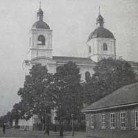 Пiнск. Выява свята-Фёдараўскага сабора (былога касцёла св.Дамiнiка кляштару дамiнiканаў) Фота пачатку XXcт. часоў Першай сусветнай вайны (1915-1918гг.) Крынiца - iнтэрнэт-аукцыён ebay de