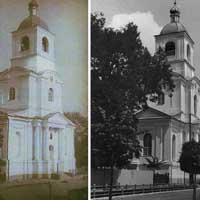 Пiнск. Выявы свята-Фёдараўскага сабора (былога касцёла св.Дамiнiка кляштару дамiнiканаў) Фота пачатку XXcт. часоў Першай сусветнай вайны (1915-1918гг.) Крынiца - iнтэрнэт-аукцыён ebay de