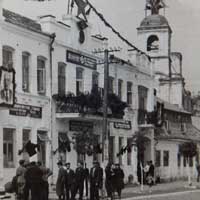 Пiнск. Выява свята-Фёдараўскага сабора (былога касцёла св.Дамiнiка кляштару дамiнiканаў) Фота сярэдзiны XXcт. (кастрычнiк 1948г.) Крынiца - iнтэрнэт-аукцыён