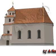 Асташын (Карэлiцкi раён). Графiчная рэканструкцыя былога кальвiнскага збору. 3D мадэль - А. Невар. 2017г