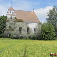 Асташын (Карэлiцкi раён). Графiчная рэканструкцыя былога кальвiнскага збору. 3D мадэль - А. Невар. 2017г., фотамантаж - А. Невар 2019,2020гг., арыгiнальныя фота - Aleksandr Jarosz 