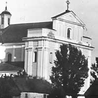 Бераставiца Вялiкая. Выява былога кармелiцкага касцёла Звеставання Панны Марыі. Фота да 1915г. Апублiкавана - Siarhei Lushchyk Beresta.by. Электронны рэсурс - https://wikipedia.org