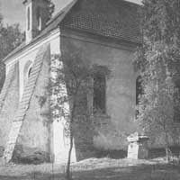 Гайцюнішкі (Воранаўскі раён Гарадзеншчыны). Выява былой пратэстанцкай бажнiцы. Фота - да 1939г. Крынiца - IS PAN, Author - Unknown