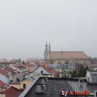 Горадня. Графiчная рэканструкцыя касцёла Маці Божай Ружанцовай кляштару дамініканаў. Выгляд на перыяд другой паловы XVIIIст. 3D мадэль, фотамантаж by A. Nevar. 2020г. Арыгiнальныя фота - E. Asnareuski, 2020г.