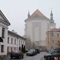 Горадня. Графiчная рэканструкцыя касцёла Маці Божай Ружанцовай кляштару дамініканаў. Выгляд на перыяд другой паловы XVIIIст. 3D мадэль, фотамантаж by A. Nevar. 2020г. Арыгiнальныя фота - E. Asnareuski, 2020г.