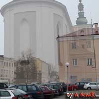 Горадня. Графiчная рэканструкцыя касцёла Маці Божай Ружанцовай кляштару дамініканаў. Выгляд на перыяд другой паловы XVIIIст. 3D мадэль, фотамантаж by A. Nevar. 2020г. Арыгiнальныя фота - E. Asnareuski, 2020г.