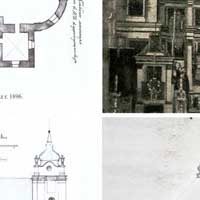 Выява касцёла Нараджэння Панны Марыi, Св. Антонiя i Казiмiра кляштару бернардынак у Гораднi. на абмерных чарцяжах i яго iнтэр'еру (на момант знаходжання тут царквы) у параунаннi з архiуным фота 1941г.,; фотамантаж by A. Nevar. 2019г. Абмерныя чарцяжы апублiкаваны - Materia?y do dziej?w sztuki sakralnej na ziemiach wschodnich dawnej Rzeczypospolitej, red. Maria Ka?amajska-Saeed, Dorota Piramidowicz- autor monografii  Ko?ci?? p.w. Narodzenia Matki Boskiej, ??. Antoniego i Kazimierza oraz klasztor bernardynek, s. 133-160, il. 323-364 [w:] Materia?y do dziej?w sztuki sakralnej na ziemiach wschodnich dawnej Rzeczypospolitej, cz. IV, Ko?cio?y i klasztory rzymskokatolickie dawnego wojew?dztwa trockiego, t. 3, Ko?cio?y Grodna (3), Krak?w 2016