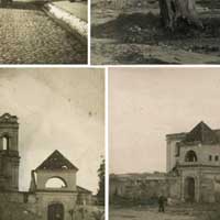 Выява былога касцёла Нараджэння Панны Марыi, Св. Антонiя i Казiмiра кляштару бернардынак у Гораднi па перабудове на праваслаўную царкву на імя прападобнага Афанасія Берасцейскага. Выгляд да Першай i часоў Другой светавых войнаў, фотамантаж by A. Nevar. 2019г. 