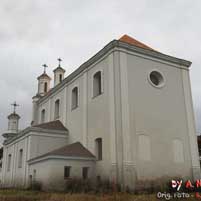 Лапенiца Вялiкая (Грыневiчы). Гiпатэтычная графiчная рэканструкцыя былога касцёла Iаана Хрысцiцеля пры кляштары францысканцаў. 3D-мадэль, фотамантаж - by А. Nеvar 2018г., арыгiнальныя фота - Сяргей Яраховiч