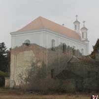 Лапенiца Вялiкая (Грыневiчы). Гiпатэтычная графiчная рэканструкцыя былога касцёла Iаана Хрысцiцеля пры кляштары францысканцаў. 3D-мадэль, фотамантаж - by А. Nеvar 2018г., арыгiнальныя фота - Сяргей Яраховiч