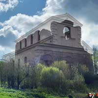 Новаспаск (Смаргонскі раён Гарадзеншчыны) Былы маёнтак Суцькаў (Суцькава). Графiчная рэканструкцыя прыхадской Прэабражэнскай царквы (былой царквы кляштару базылiянаў) 3D-мадэль, фотамантаж - by А. Nеvar 2018г., арыгiнальныя фота - V. Tkachev