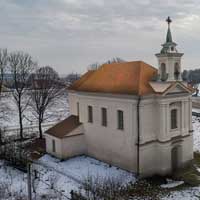 Новадзевяткавiчы. Графiчная рэканструкцыя касцёла Св. Апосталаў Пятра і Паўла. Выгляд на сярэдзiну XIX ст. да перабудовы пад праваслаўную царкву. 3d мадэль, фотамантаж by А.Невар, 2019г., арыгiнальнае фота - С. Плыткевiч