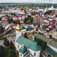 Слонiм. Графiчная рэканструкцыя касцёлу св. Міхала Арханёла былога дамiнiканскага кляштару. 3D мадэль, фотамантаж - А.Невар, арыгiнальнае фота - A. Archipienka (Antony Ivanov )