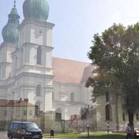 Слонiм. Графiчная рэканструкцыя касцёлу св. Міхала Арханёла былога дамiнiканскага кляштару. 3D мадэль, арыгiнальнае фота, фотамантаж - А.Невар, 2020г