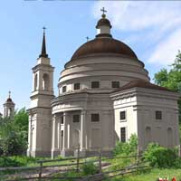 Чачэрск (Гомельская вобласць). Графiчная рэканструкцыя Царквы Нараджэння Божай Маці ў ансамблi культавых пабудоў разам з былым паезуiцкiм касцёлам Св. Тройцы. Выгляд на пачатак XIXст. 3D мадэль, фотамантаж by A. Nevar. 2019г. Aрыгiнальныя фота - Сяргей Ляпін