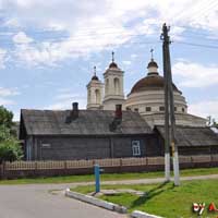 Чачэрск (Гомельская вобласць). Графiчная рэканструкцыя былога езуiцкага касцёла Св. Тройцы. Выгляд на пачатак XIXст. 3D мадэль, фотамантаж by A. Nevar. 2019г. Aрыгiнальныя фота - Сяргей Ляпін