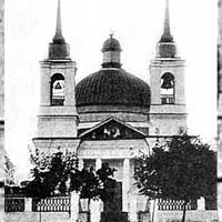 Чачэрск (Гомельская вобласць). Выява галоўнага фасада Царквы Нараджэння Божай Маці. Фота 1918г., Апублiкавана - фота by Sastouski Kanstancin размешчана на сайце radzima.org Электронны рэсурс - https://www.radzima.org/