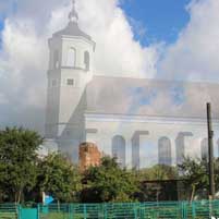 Клецк. Графiчная рэканструкцыя фарнага касцёла (Касцёла Святой Тройцы) на перыяд пачатку XX стагоддзя. 3D-мадэль, фотамантаж - by А. Nеvar, арыгiнальныя фотаздымкi - Uladzimir Sadouski 2017г.