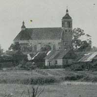 Клецк. Фарны касцёл (Касцёл Святой Тройцы) Выгляд з маста на р. Лань. Фотаздымак 1941г. Крынiца - Iнтэрнэт-аукцыён ebay,de