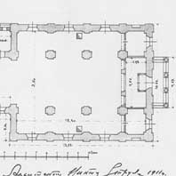 Нясвiж. План Георгiеўскай царквы - былога касцёла Св. Кацярыны кляштара бернардзiнцаў. Чарцяжы рэканструкцыi 1911г. Архiтэктар - В. Струеў. Апублiкавана - Cлюнькова И.Н. - Храмы и монастыри Беларуси XIX века в составе Российской империи: Пересоздание наследия - М.:Прогресс-Традиция-2009г. -225 стр. Электронны рэсурс - https://upload.wikimedia.org/