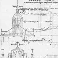Нясвiж. Праекцыi Георгiеўскай царквы - былога касцёла Св. Кацярыны кляштара бернардзiнцаў. Чарцяжы рэканструкцыi 1911г. Архiтэктар - В. Струеў. Апублiкавана - Cлюнькова И.Н. - Храмы и монастыри Беларуси XIX века в составе Российской империи: Пересоздание наследия - М.:Прогресс-Традиция-2009г. -225 стр. Электронны рэсурс - https://upload.wikimedia.org/