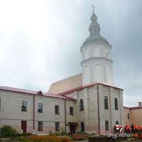 Нясвiж. Графiчная рэканструкцыя касцёла Св. Яўхiмii кляштару бенедыктынак. Выгляд пасля рэканструкцыi першай паловы XVIIIст.3D мадэль, фотамантаж by A. Nevar, 2020г. Арыгiнальныя фота - D. Ivchenko