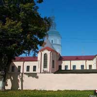 Нясвiж. Графiчная рэканструкцыя касцёла Св. Яўхiмii кляштару бенедыктынак. Выгляд пасля рэканструкцыi першай паловы XVIIIст.3D мадэль, фотамантаж by A. Nevar, 2020г. Арыгiнальныя фота - D. Ivchenko