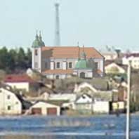 Стоўбцы (Мiнская вобл.). Гiпатэтычная графiчная рэканструкцыя касцёла св. Казiмiра былога кляштара дамiнканцаў. 3D мадэль, фотамантаж - А.Невар, 2016г