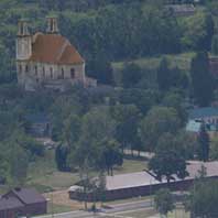 Бабруйск. Графiчная рэканструкцыя былога езуiцкага касцёла. 3D мадэль, фотамантаж - А.Невар, 2016г; арыгiальнае фота - С. Плыткевіч