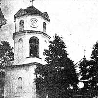 Быхаў. Выява былога касцёла канонiкаў латэранскiх пад тытулам Беззаганнага Зачацця Найсвяцейшай Дзевы Марыі, Св. Казiмiра i Св. Аўгусцiна. Выгляд на пачатак XXст.; Фота 1911г., крынiца - Swiat. Nr. 38, 1911. S. 15., апублiкавана - бел. вiкiпедыя 