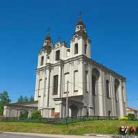 Княжыцы. Гiпатэтычная графiчная рэканструкцыя касцёла св.Антонiя былога дамiнiканскага каляштара. Выгляд на сярэдзiну XIX ст., да перабудовы пад праваслаўную царкву. 3D-мадэль, фотамантаж - by А. Nеvar 2018г., арыгiнальныя фота - Алег Малевіч 