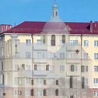 Магiлеў. Графiчная рэканструкцыя Богаяўленскай царквы Магілёўскага Богаяўленскага манастыра. Выгляд на пачатак XXст. 3D мадэль, фотамантаж by A. Nevar, 2020г., 
		арыгiнальныя фота - Leonid Platonenko 