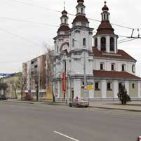 Магілёў. Графiчная рэканструкцыя былога езуiцкага касцёла Святога Францыска Ксаверыя і Анёлаў-Ахоўнікаў.. Выгляд на перыяд пачатку XXст. 3D-мадэль, фотамантаж by А.Невар, арыгiнальны фотаздымак by darriuss - 2016